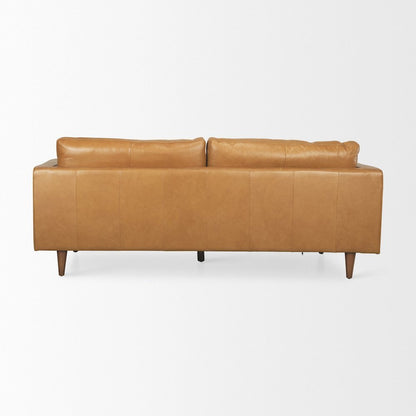 Elton  87.8L x 37.8W x 34.6H Tan Leather Sofa