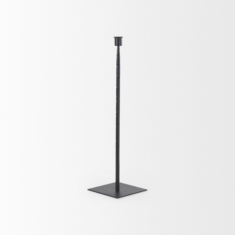 Porter 5.0L x 5.0W x 18.0H Medium Black Iron Candle Holder