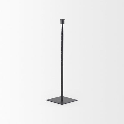 Porter 5.0L x 5.0W x 18.0H Medium Black Iron Candle Holder