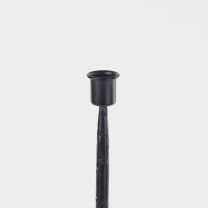 Porter 5.0L x 5.0W x 18.0H Medium Black Iron Candle Holder