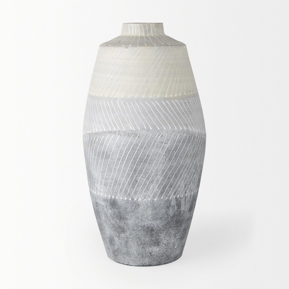 Blume 16.5H Off-White w/ Gray Textured Vase