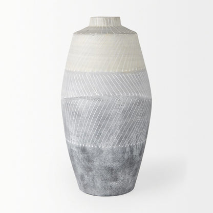 Blume 16.5H Off-White w/ Gray Textured Vase