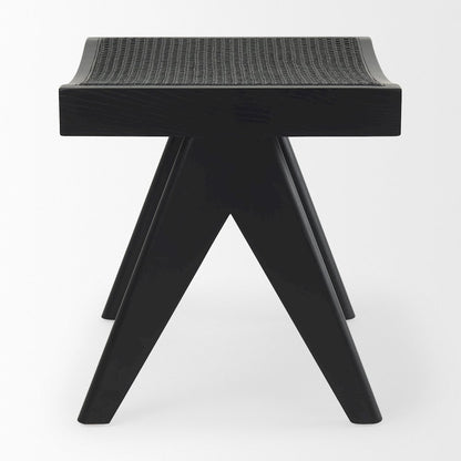 Arvin 21.7L x 17.7W x 18.1H Black Wooden Stool