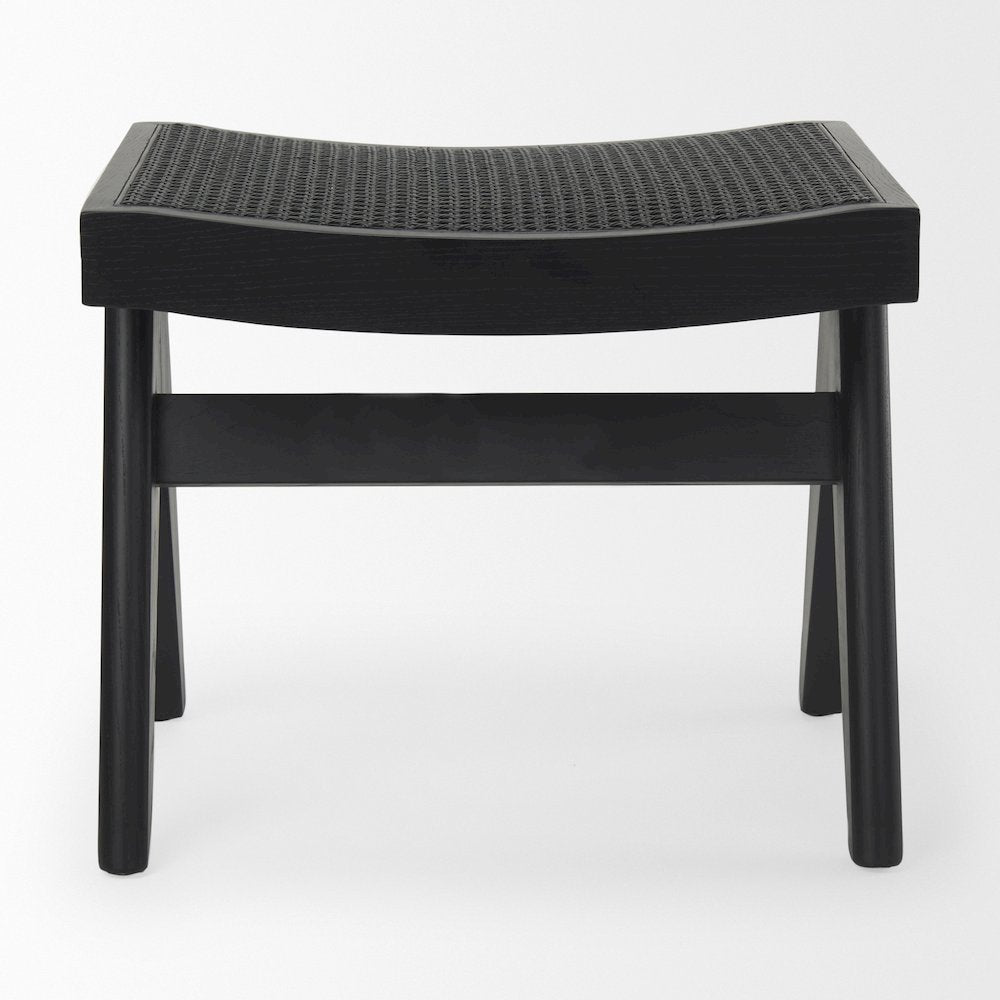 Arvin 21.7L x 17.7W x 18.1H Black Wooden Stool