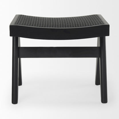 Arvin 21.7L x 17.7W x 18.1H Black Wooden Stool