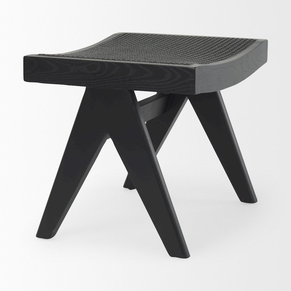 Arvin 21.7L x 17.7W x 18.1H Black Wooden Stool