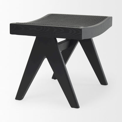 Arvin 21.7L x 17.7W x 18.1H Black Wooden Stool