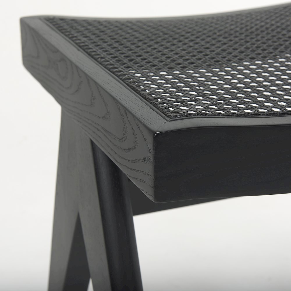 Arvin 21.7L x 17.7W x 18.1H Black Wooden Stool