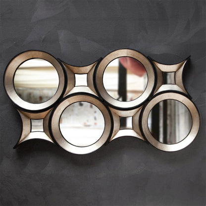 Ovallas 17L x 17H Star Champagne Wood Frame Mirror