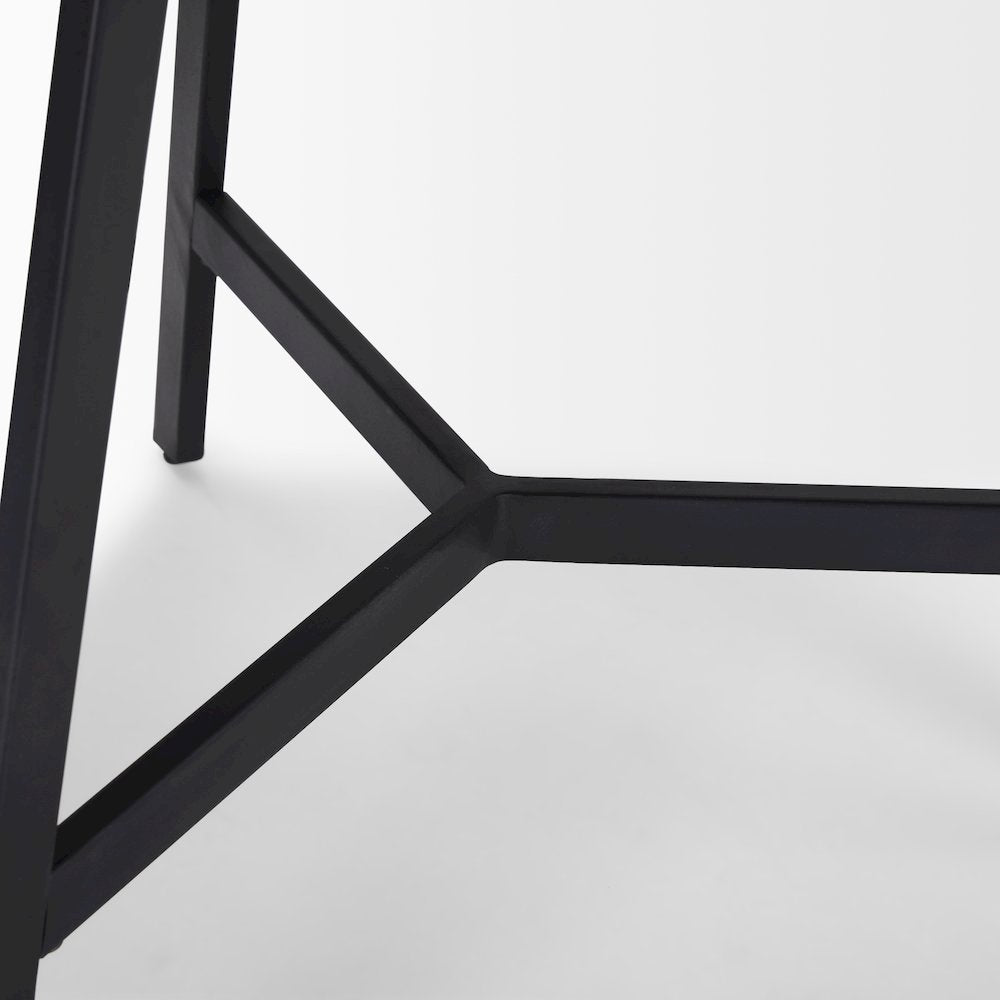 Todd Dark Brown Wood W/ Metal Legs Side Table