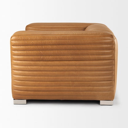 Ricciardo Cognac Leather Upholstered Arm Chair