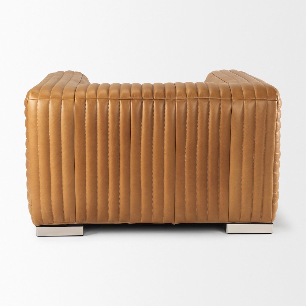 Ricciardo Cognac Leather Upholstered Arm Chair