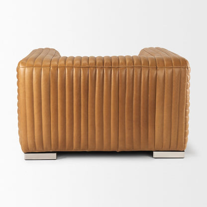 Ricciardo Cognac Leather Upholstered Arm Chair