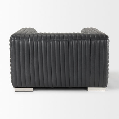 Ricciardo Black Leather Upholstered Arm Chair