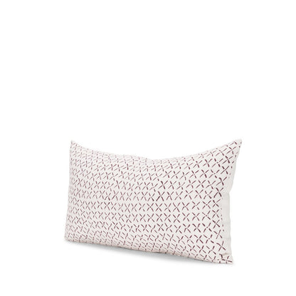 Jayden Cream w/ Merlot Print Linen Lumbar Decorative Pillow Cover