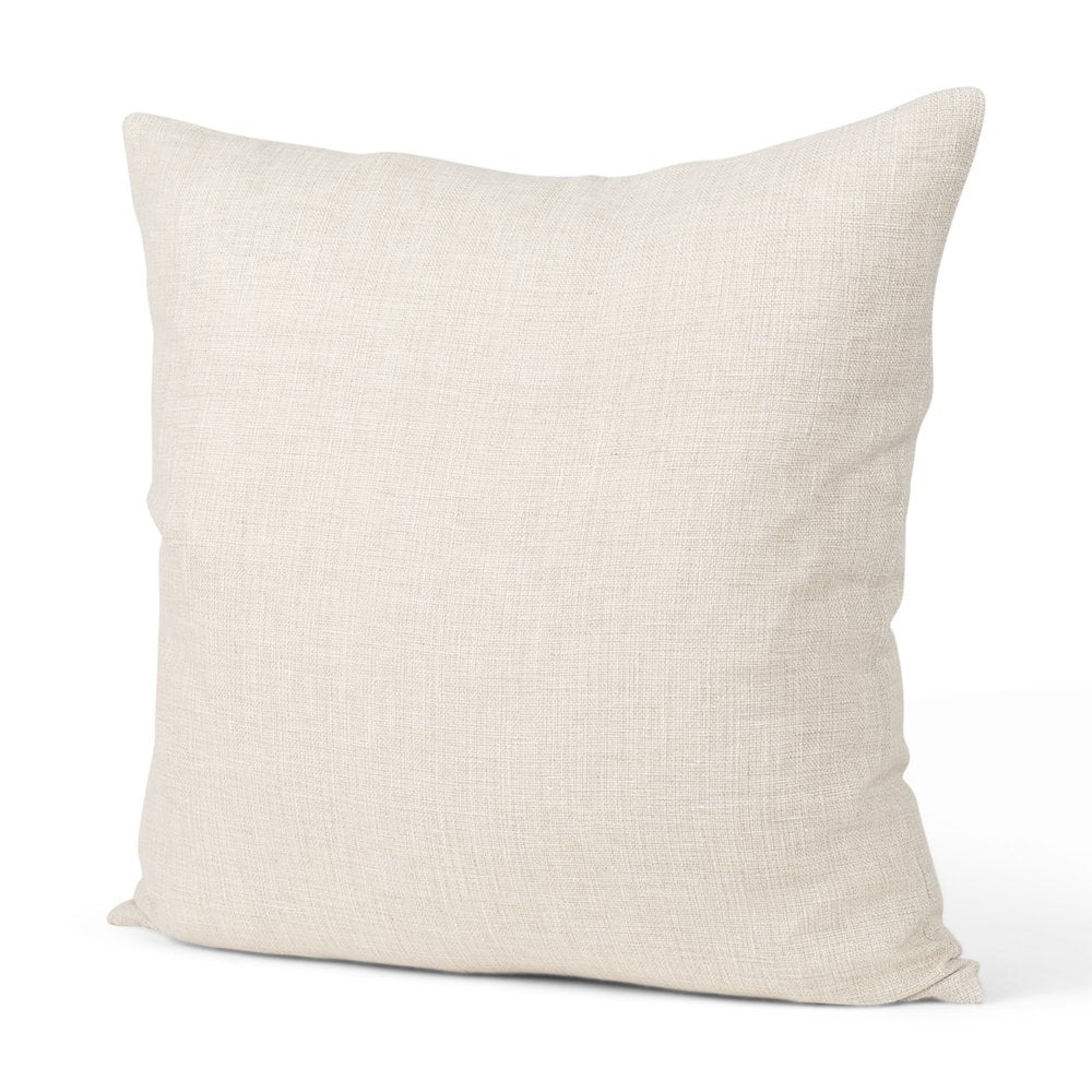 Jacklyn Cream Linen Square Decorative Pillow Cover