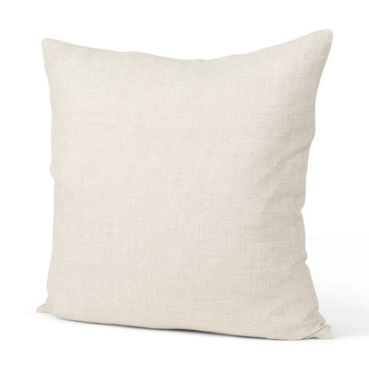 Jacklyn Cream Linen Square Decorative Pillow Cover