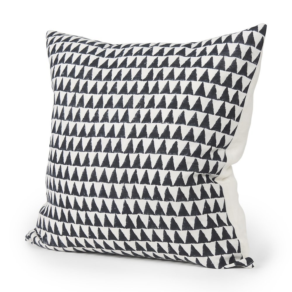 Jolie Cream w/ Black Print Linen Square Decorative Pillow  Cover