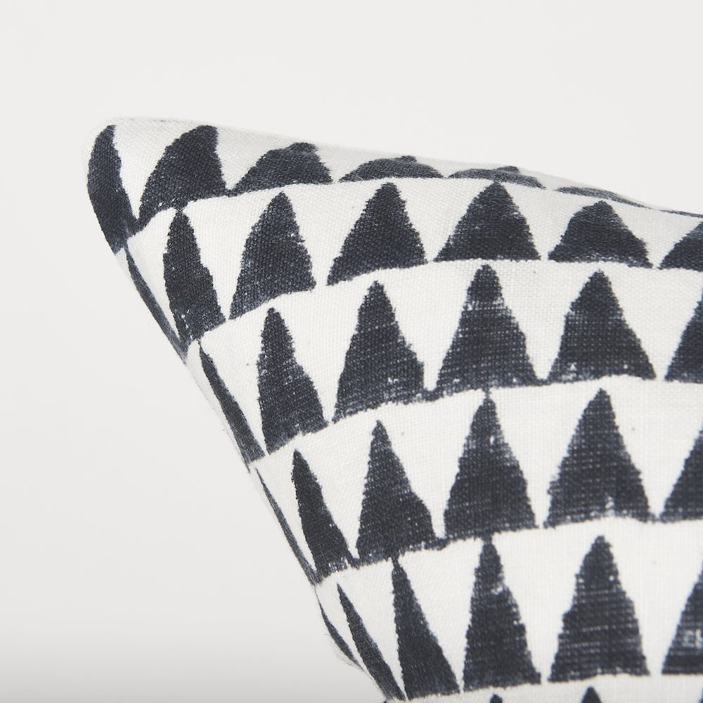Jolie Cream w/ Black Print Linen Square Decorative Pillow  Cover