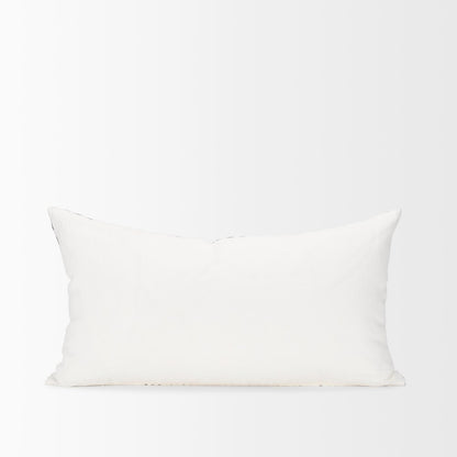 Jolie Cream w/ Black Print Linen Lumbar Decorative Pillow Cover