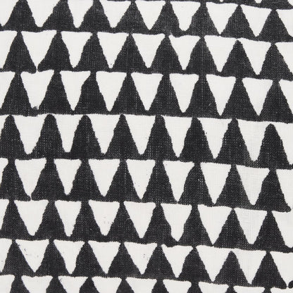 Jolie Cream w/ Black Print Linen Lumbar Decorative Pillow Cover