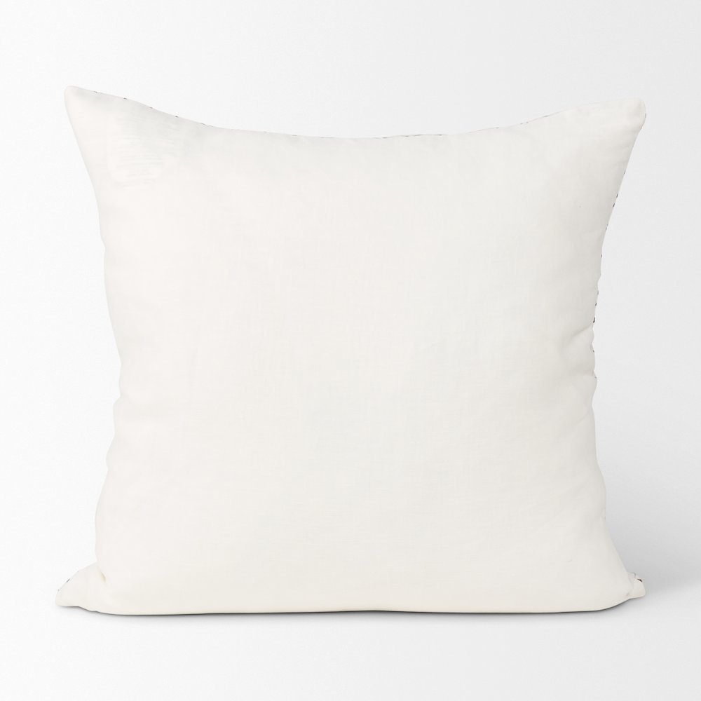 Jayden Cream w/ Merlot Print Linen Square Decorative Pillow Cover