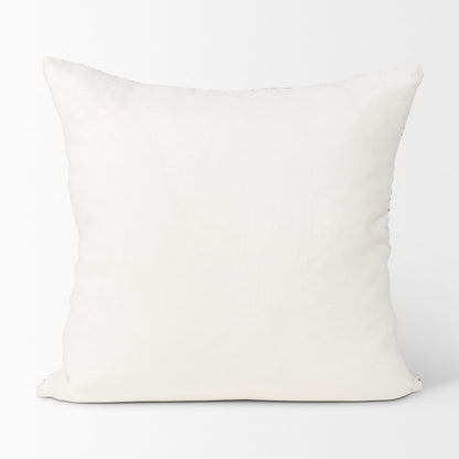 Jayden Cream w/ Merlot Print Linen Square Decorative Pillow Cover