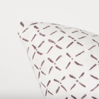 Jayden Cream w/ Merlot Print Linen Square Decorative Pillow Cover