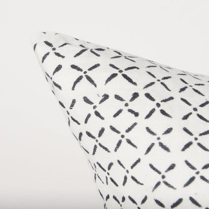 Jayden Cream w/ Black Print Linen Square Decorative Pillow Cover