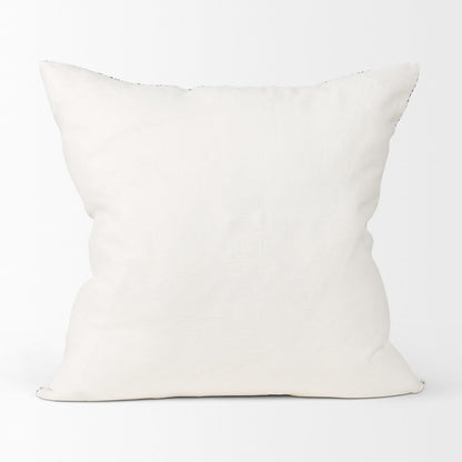 Jennelle Cream w/ Indigo Print Linen Square Decorative Pillow Cover