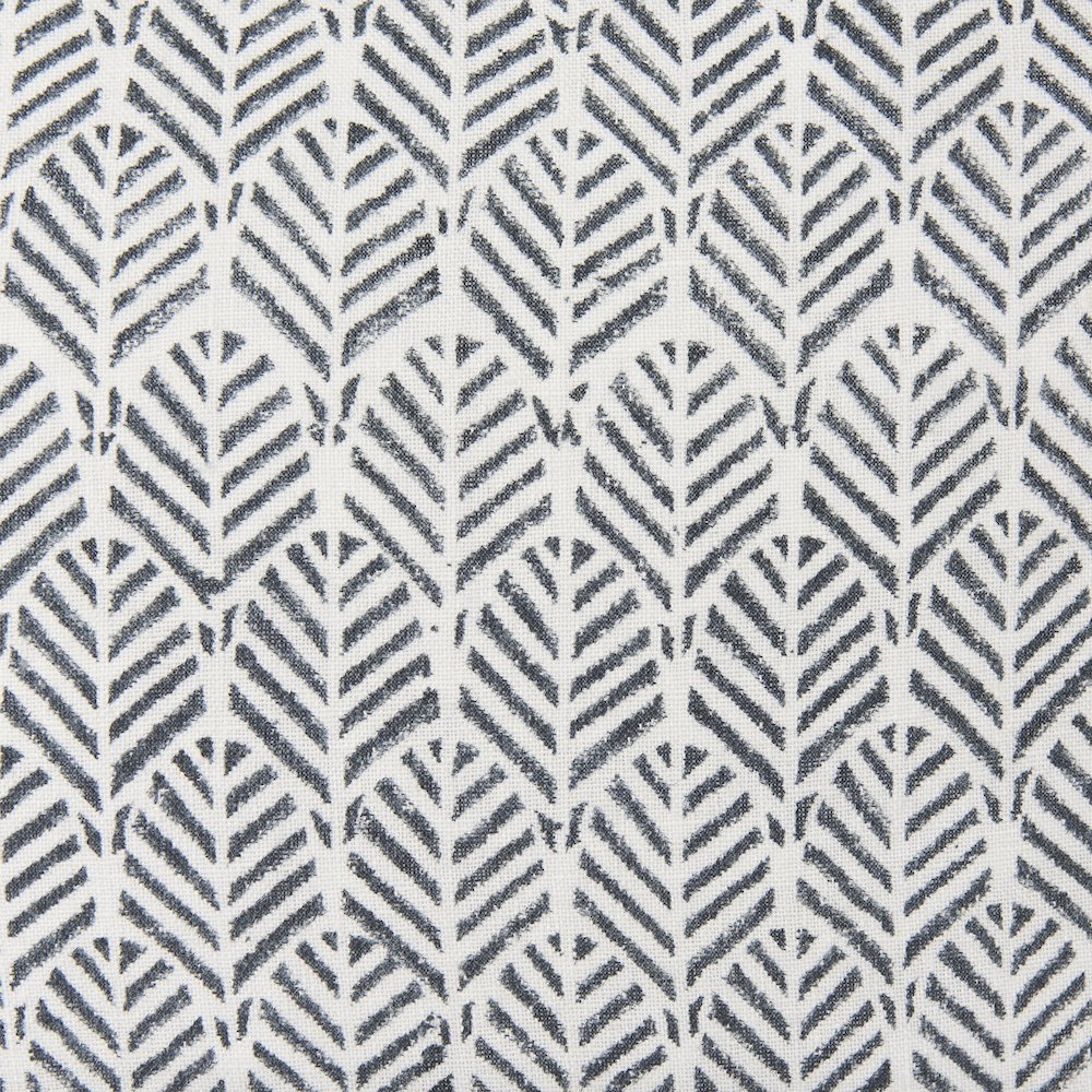 Jennelle Cream w/ Indigo Print Linen Square Decorative Pillow Cover
