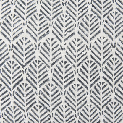 Jennelle Cream w/ Indigo Print Linen Square Decorative Pillow Cover