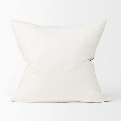 Jenna Cream w/ Black Print Linen Square Decorative Pillow Cover