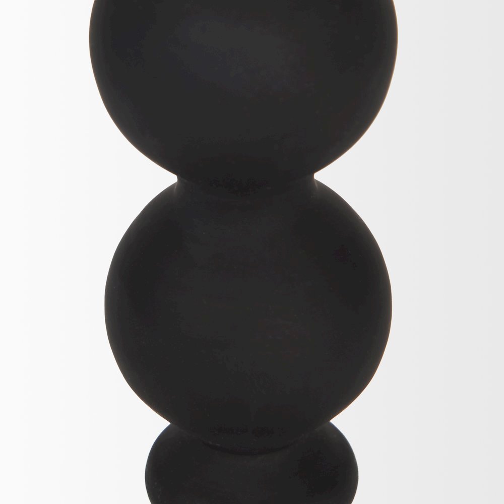 Haute Small Matte Black Blown Glass Candlestick