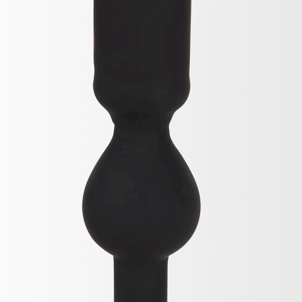 Haute Medium Matte Black Blown Glass Candlestick