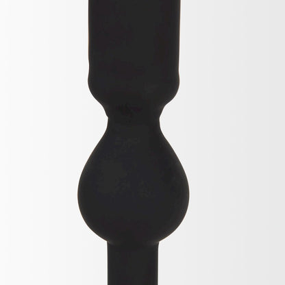 Haute Medium Matte Black Blown Glass Candlestick