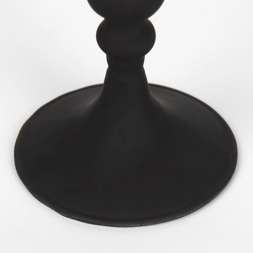 Haute Medium Matte Black Blown Glass Candlestick