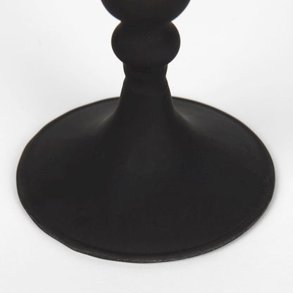 Haute Medium Matte Black Blown Glass Candlestick