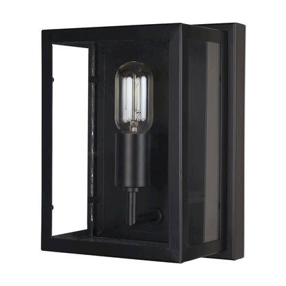 Cairn Matte Black Metal w/ Glass 1-Light Wall Sconce