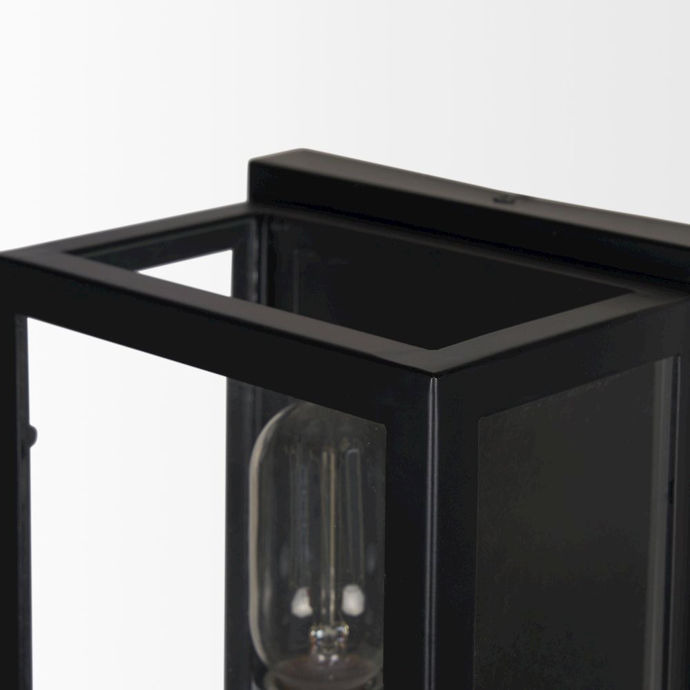 Cairn Matte Black Metal w/ Glass 1-Light Wall Sconce