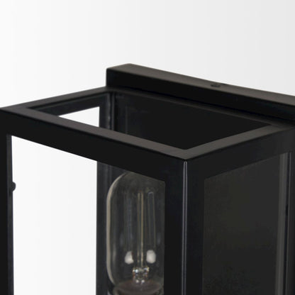 Cairn Matte Black Metal w/ Glass 1-Light Wall Sconce
