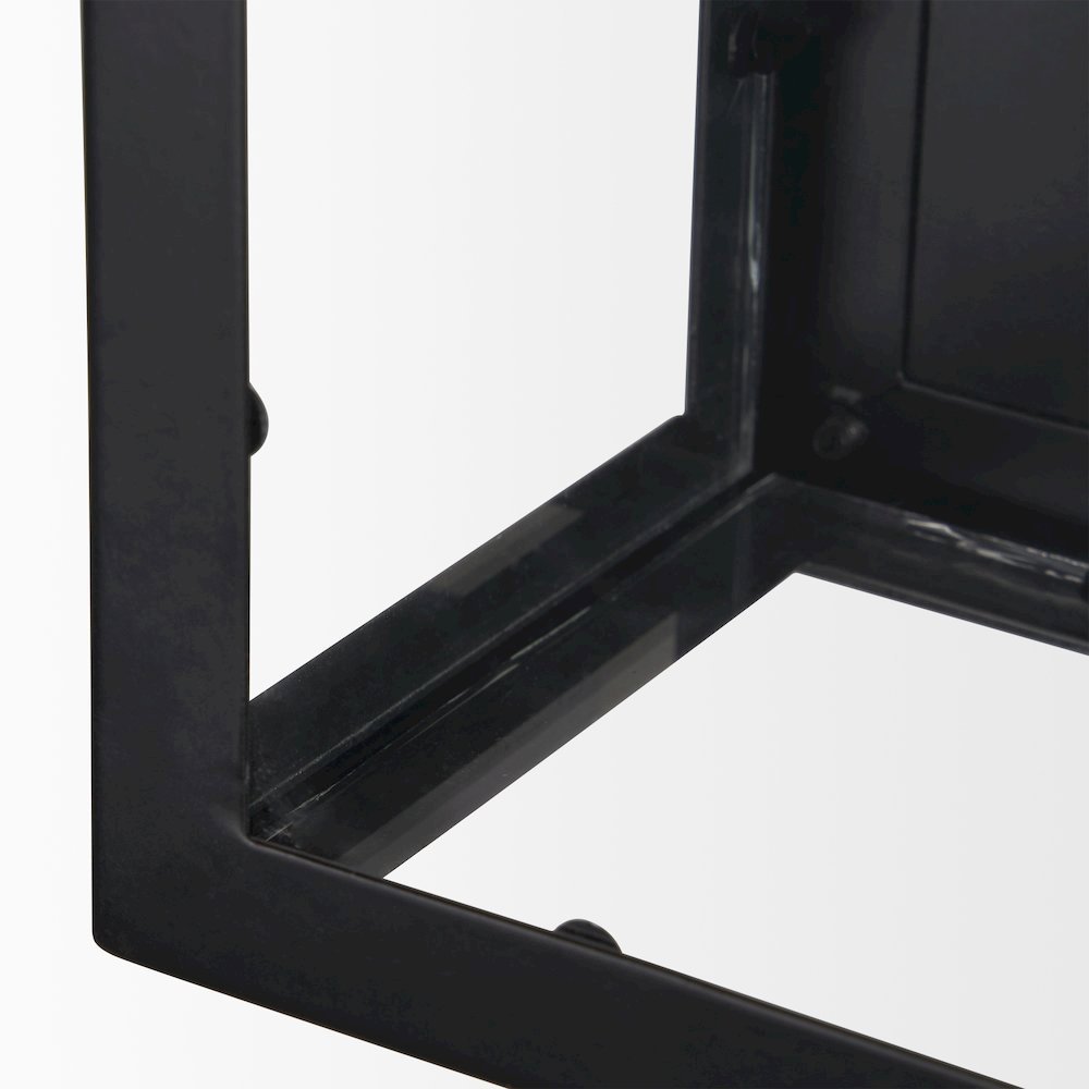 Cairn Matte Black Metal w/ Glass 1-Light Wall Sconce