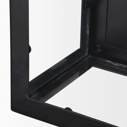 Cairn Matte Black Metal w/ Glass 1-Light Wall Sconce