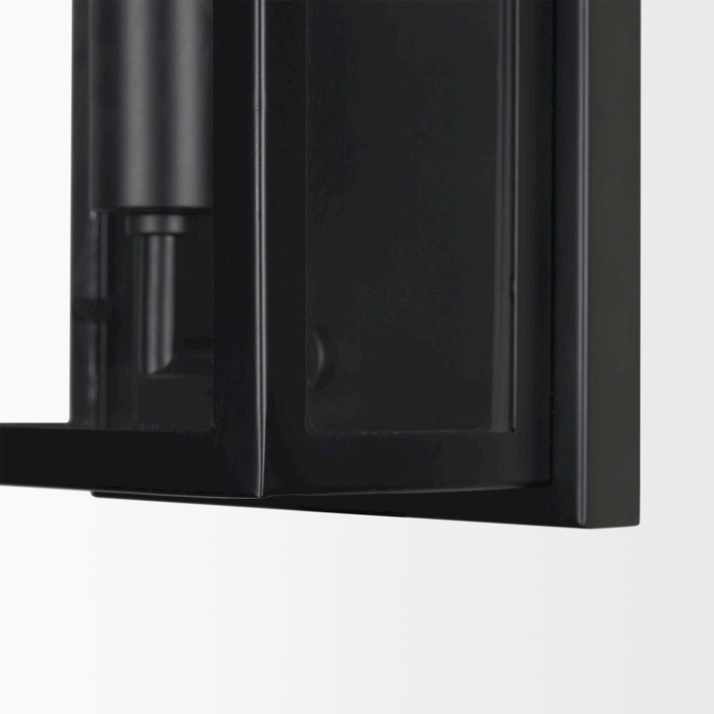 Cairn Matte Black Metal w/ Glass 1-Light Wall Sconce