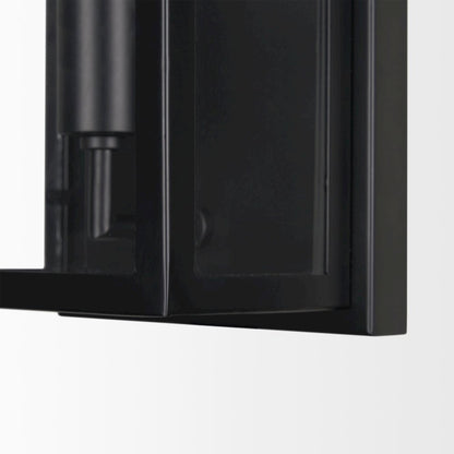 Cairn Matte Black Metal w/ Glass 1-Light Wall Sconce