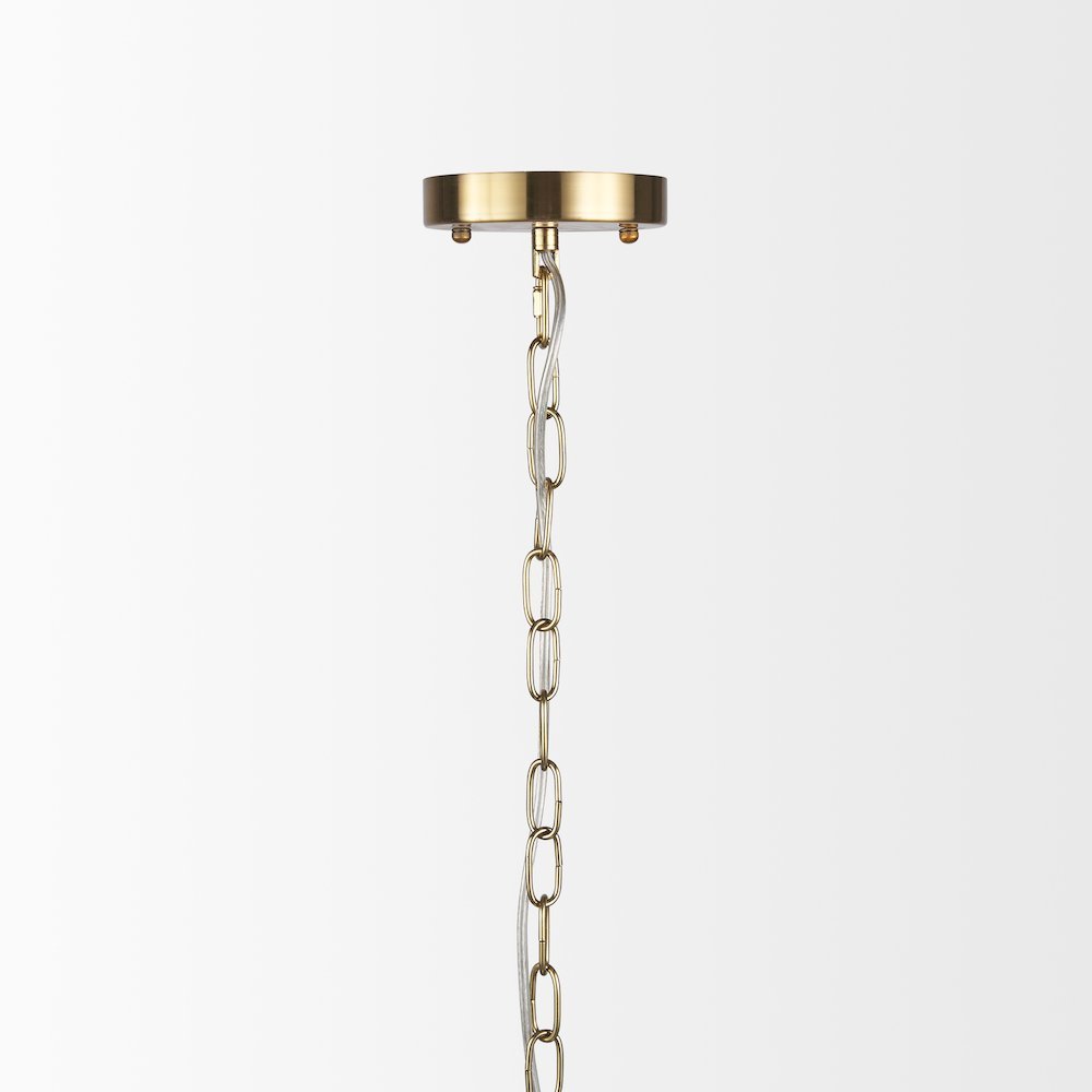 Britton Gold Metal w/ Clear Glass Globes 6-Light Chandelier
