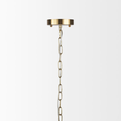 Britton Gold Metal w/ Clear Glass Globes 6-Light Chandelier