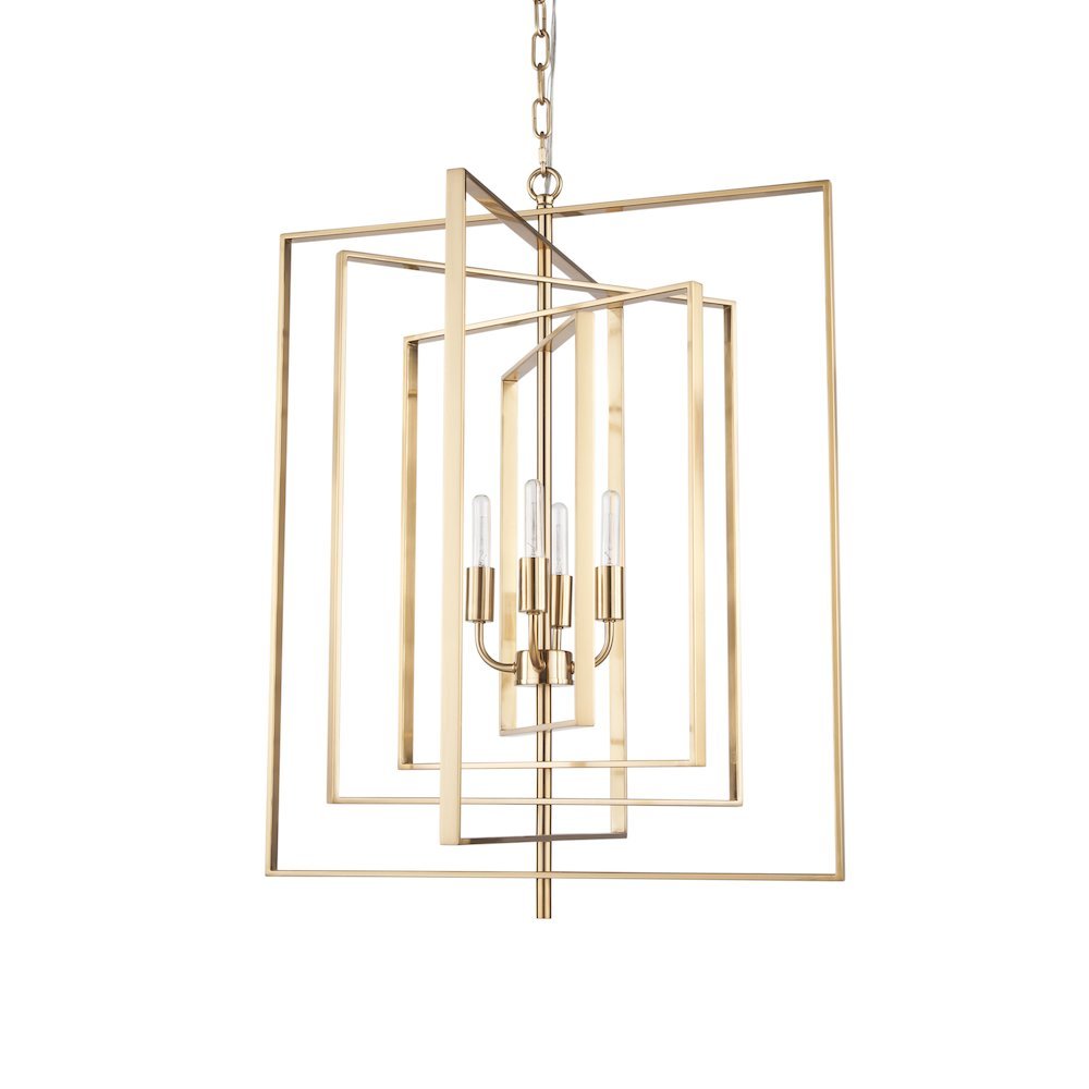 Colleen Antiqued Gold Metal 4-Light Chandelier