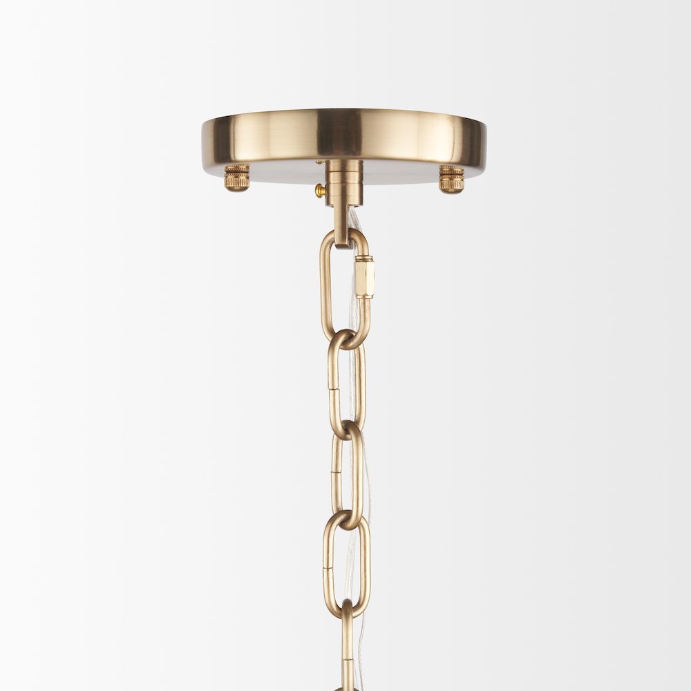 Colleen Antiqued Gold Metal 4-Light Chandelier
