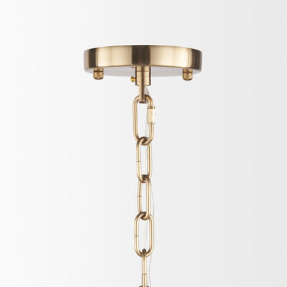 Colleen Antiqued Gold Metal 4-Light Chandelier